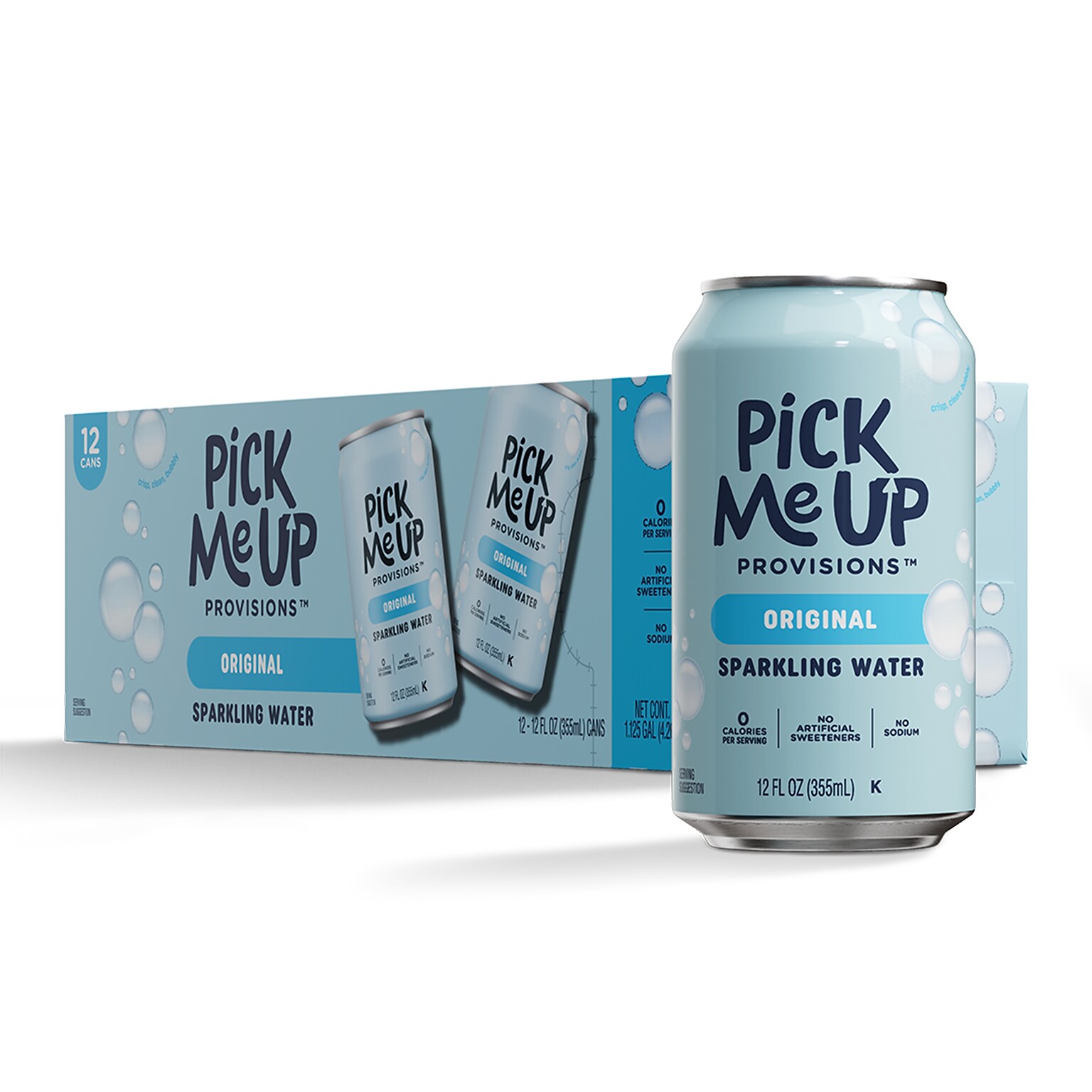 Pick Me Up Provisions™ Original Sparkling Water, 12 oz., 24 Cans/Carton (PM63525)