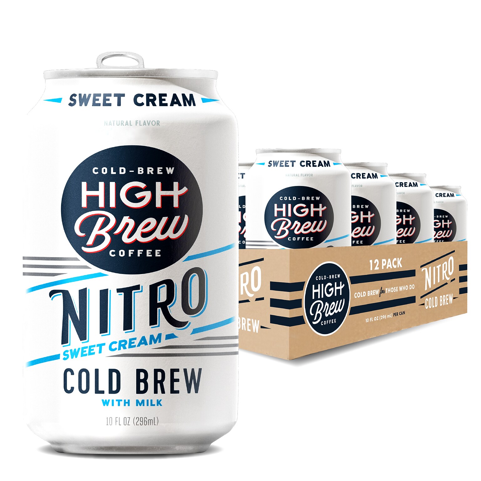 High Brew Nitro Sweet Cream Cold Brew Coffe with Milk, 10 oz., 12/Carton (80576)