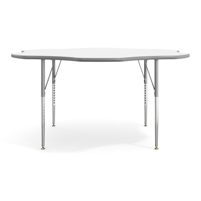 Flash Furniture Wren 60" Flower Activity Table, Height Adjustable, White Top/Silver Frame (XUA60FLRWHTA)