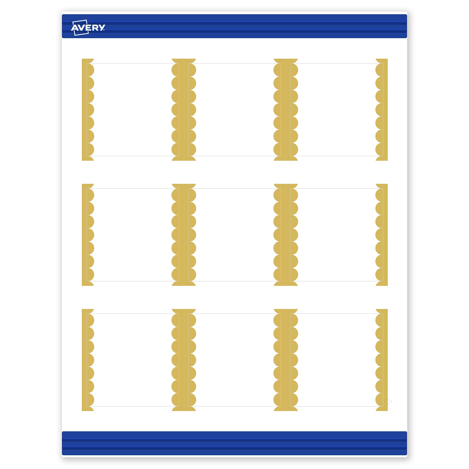 Avery Pre-Printed Gold Edge Dots Design Matte Blank Card, White, 90/Pack (S00-DK6)