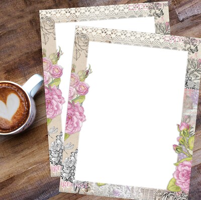 Great Papers Vintage Scrapbook Everyday Letterhead, Multicolored, 50 Sheets/Pack (2025011)