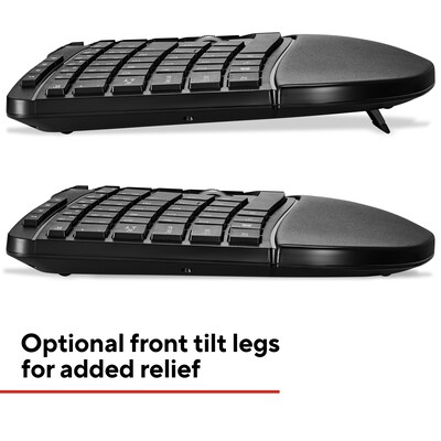 Staples TECH Wireless Ergonomic Keyboard, Black (ST62603)