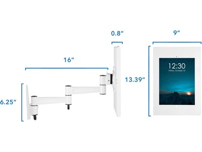 Mount-It! Adjustable Anti-Theft iPad Wall Mount with Swing Arm, White (MI-3774W_G10)