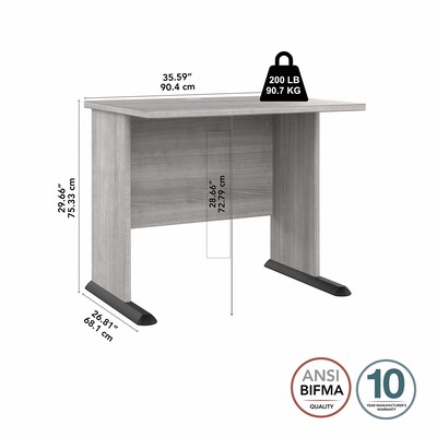 Bush Business Furniture Studio A 36"W Small Computer Desk, Platinum Gray (SDD136PG)