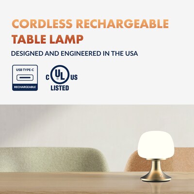 Newhouse Lighting Verona Cordless and Rechargeable Table Lamp, Brass (NHTL-VE-BRS)