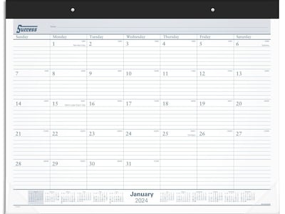 2024 AT-A-GLANCE Success 21.75" x 17" Monthly Desk Pad Calendar, White (ST24-00-24)