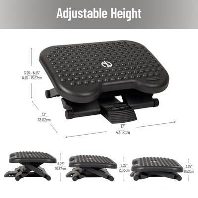 Mind Reader Tilt Adjustable Ergonomic Foot Rest, Black (FTREST-BLK)