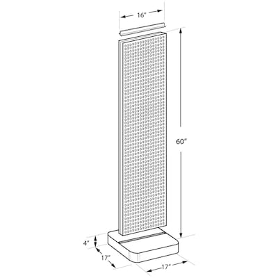 Azar Studio Base 60 x 17 Pegboard Floor Stand, Blue (700770-BLU-6C50)
