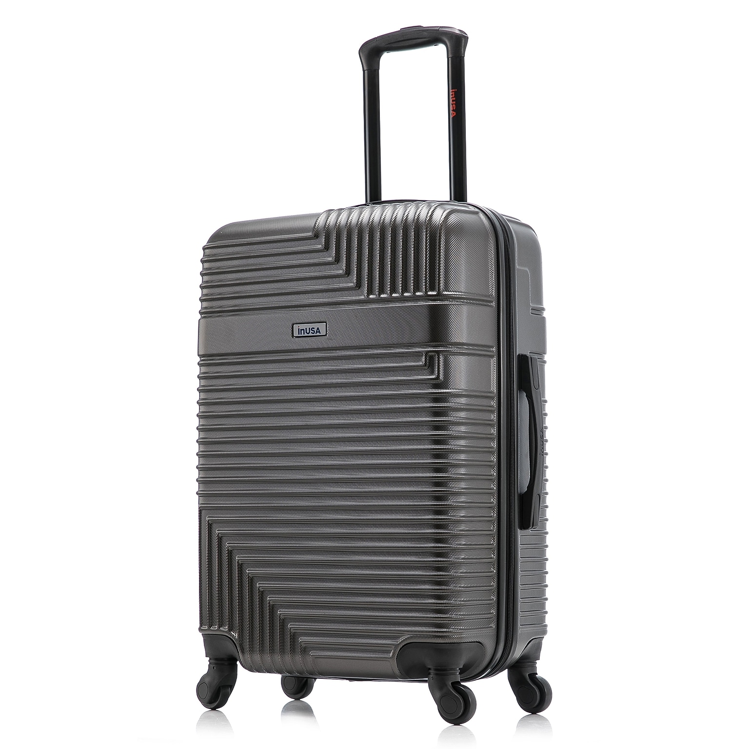 InUSA Resilience 25.59 Hardside Suitcase, 4-Wheeled Spinner, TSA Checkpoint Friendly, Coal (IURES00M-COA)
