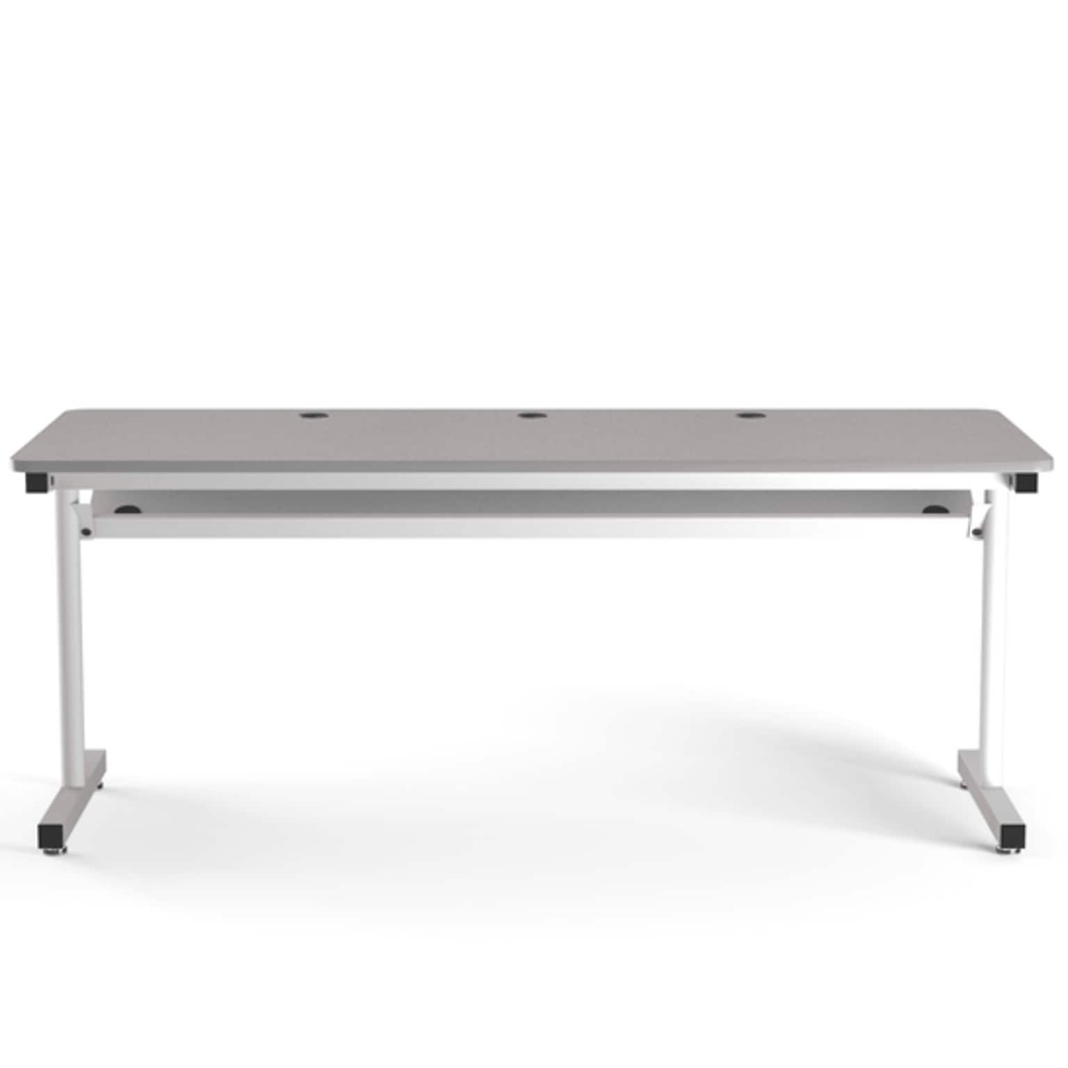 VersaDesk 72W Basic Computer Table, Grey/White (BCT7230-WG)