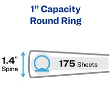Avery Economy 1 3-Ring View Binders, Round Ring, White 12/Pack (05711)