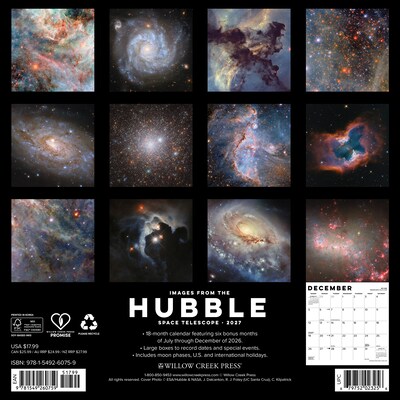 2027 Willow Creek Hubble Space Telescope 12 x 12 Monthly Wall Calendar, Assorted Colors (60759)