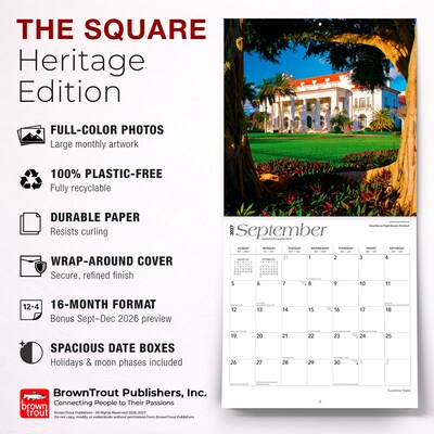 2027 BrownTrout Florida Places 12" x 12" Monthly Wall Calendar (9798330710867)