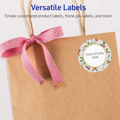 Avery Circle Multipurpose Labels, 2" Dia., White, 120/Pack (19479370464)