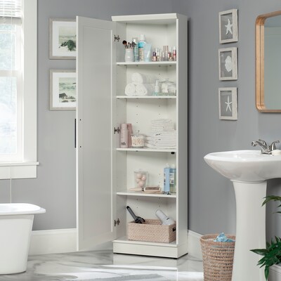 Sauder HomePlus 71"H Storage Cabinet with 5 Shelves, Soft White (443281)
