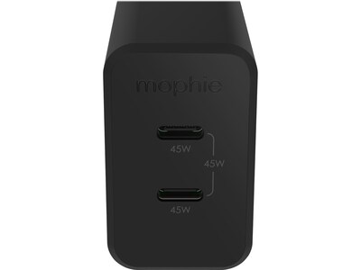 Mophie Speedport 45 2-Port GaN Wall Charger, Black (409909298)