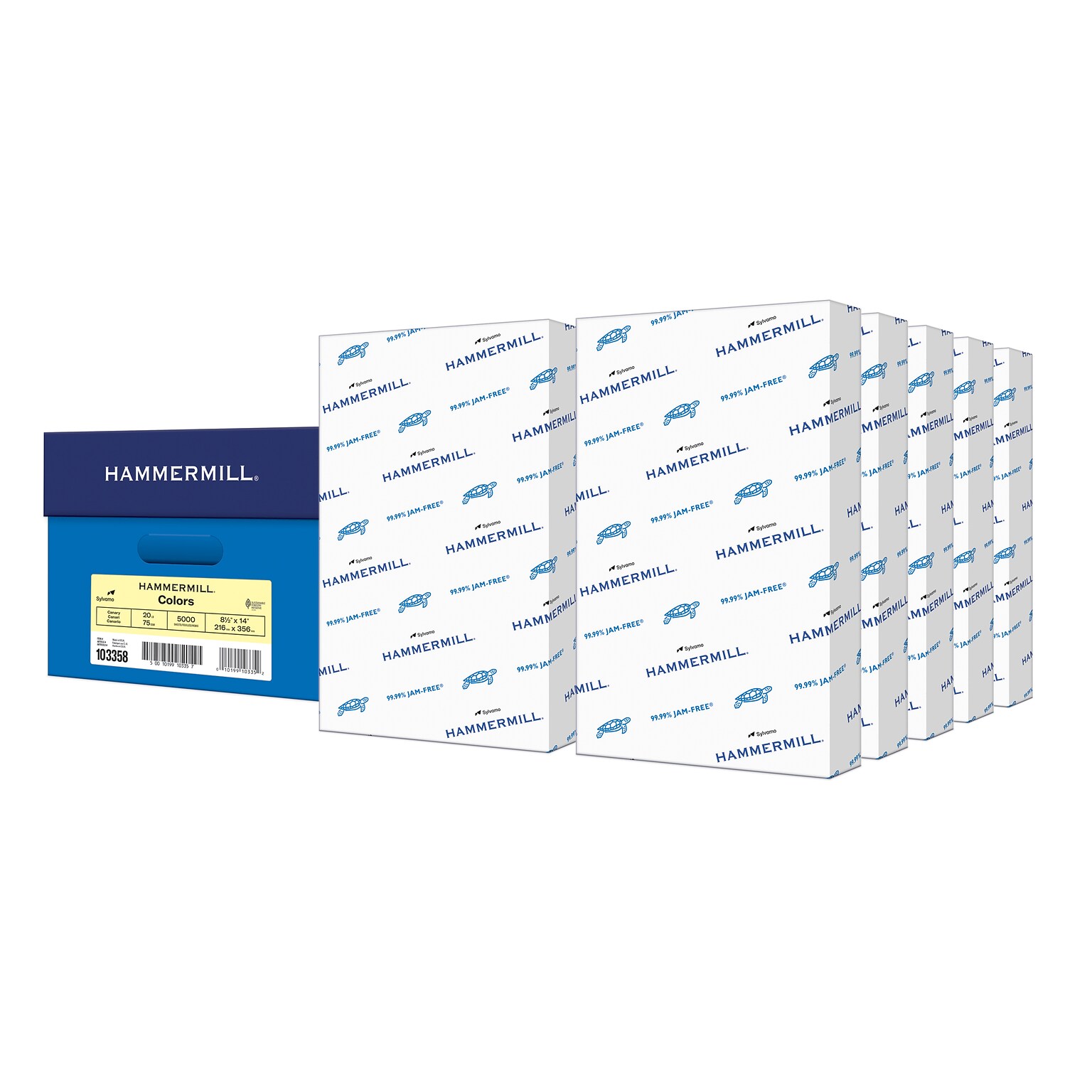 Hammermill 8.5 x 14 Color Copy Paper, 20 lbs., Canary, 500 Sheets/Ream, 10 Reams/Carton (103358)