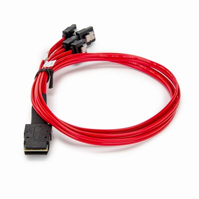 Rocstor 1.64 SFF-8087 to SATA 3.0 Data Cable, Male to Male, Red (Y10C873-RD)