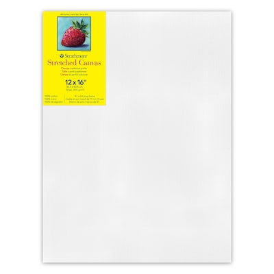Strathmore 300 Series Primed White Stretched Canvas, 12 x 16, 2/Pack (STT31312-2)