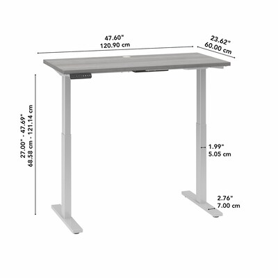 Bush Business Furniture Move 60 27"-48" Adjustable Standing Desk, Platinum Gray/Cool Gray Metallic (M6S4824PGSK)