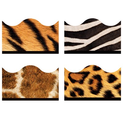 Trend Enterprises Borders/Trim Variety Pack, Animal Prints, 48/Pack (T-92917)