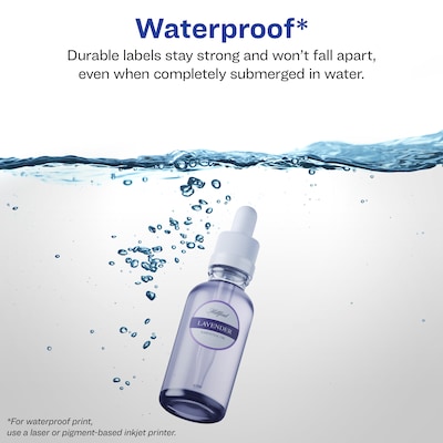 Avery Laser/Inkjet Circle Waterproof Multipurpose Labels, 1.67" Dia, White, 1000/Box (94508)