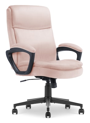 Serta Comfort Ergo Ergonomic Velvet Fabric Swivel Executive Chair, Pink (CCHR10016D)