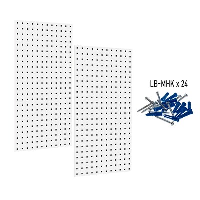 Triton Products LocBoard 18 x 36 x 9/16 Steel Square Hole Pegboards, Set of 2 (LB18-W)