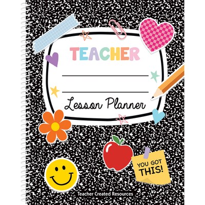Teacher Created Resources Undated Cool for School Teacher Plan Book, 8-1/2 x 11, 112 Pages (TCR932