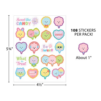 Teacher Created Resources Cotton Candy Smelly Stickers, Multicolored, 108/Pack, 6/Packs/Bundle (TCR9455-6)