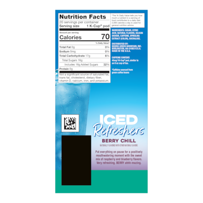 The Original Donut Shop Iced Refreshers Berry Chill, Keurig® K-Cup® Pods, 20 Pods/Box (5000384762)