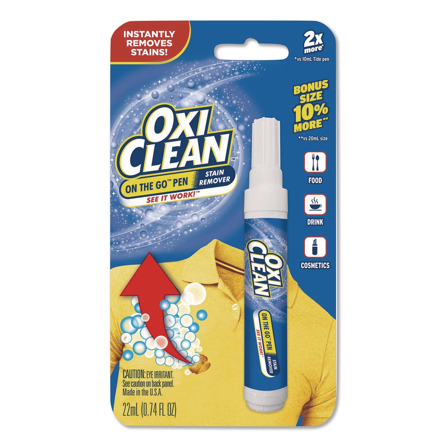 OxiClean On-the-Go Liquid Stain Remover Pen, 0.74 oz. (35640)