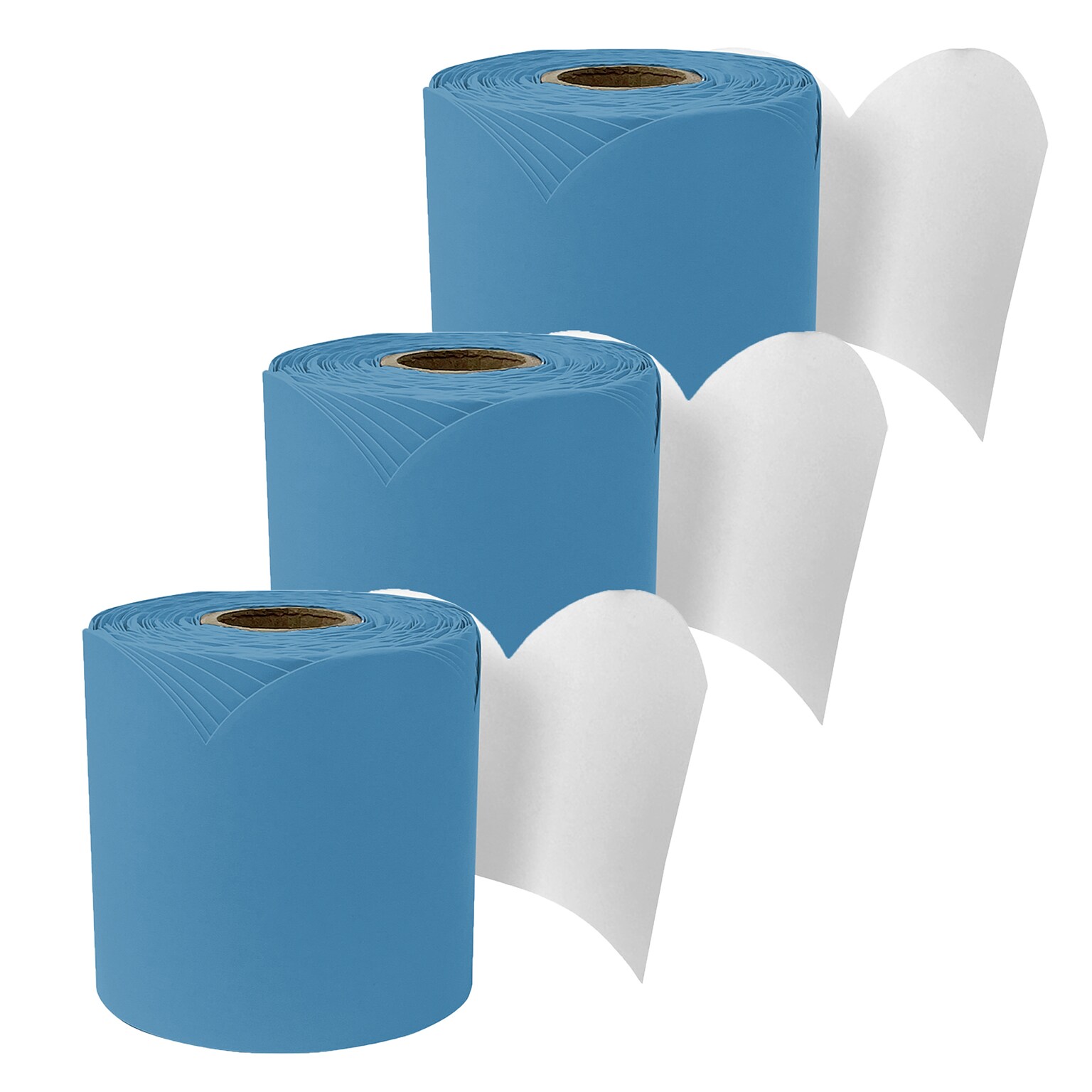 Carson Dellosa Education Rolled Scalloped Bulletin Board Border, 3 x 65, Ocean Blue, 3/Bundle (CD-108534-3)