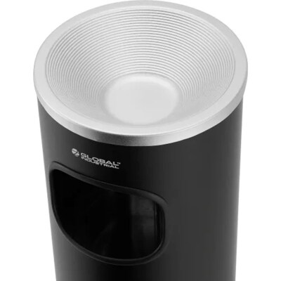 Global Industrial Steel Ashtray Trash Can, 3 Gallon, Black (615154)