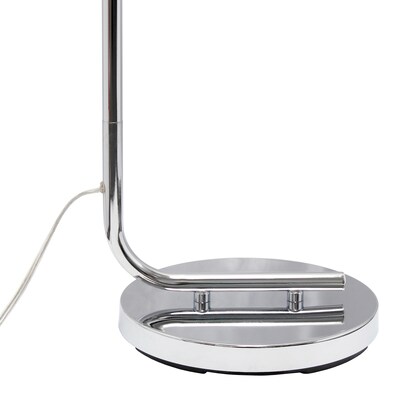 Simple Designs Modern Iron Lantern Floor Lamp with Glass Shade, Chrome (LF2009-CHR)