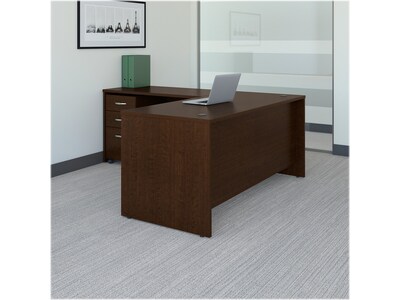 Bush Business Furniture Westfield 66W L Shaped Desk with Return and Mobile File Cabinet, Mocha Cher