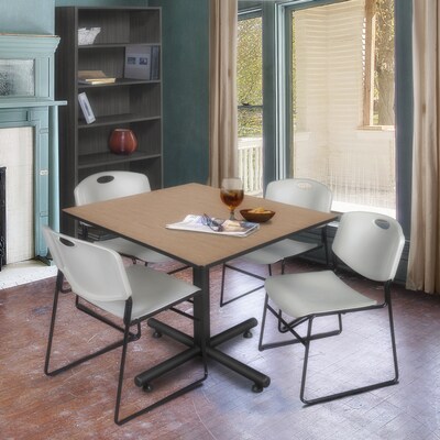 Regency Kobe 48 Square X-Base Breakroom Table, Noble Oak (TKB4848NO)