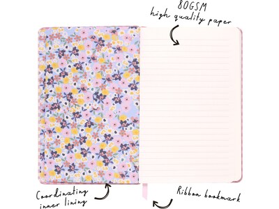 Carpe Diem Ballerina Pink Check Journal, 5.24 x 8.27, Wide-Ruled, Pink/White, 192 Pages (9371-CD)