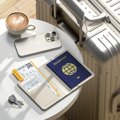Satechi Vegan-Leather FindAll Passport Cover, Sand (ST-VPCW)
