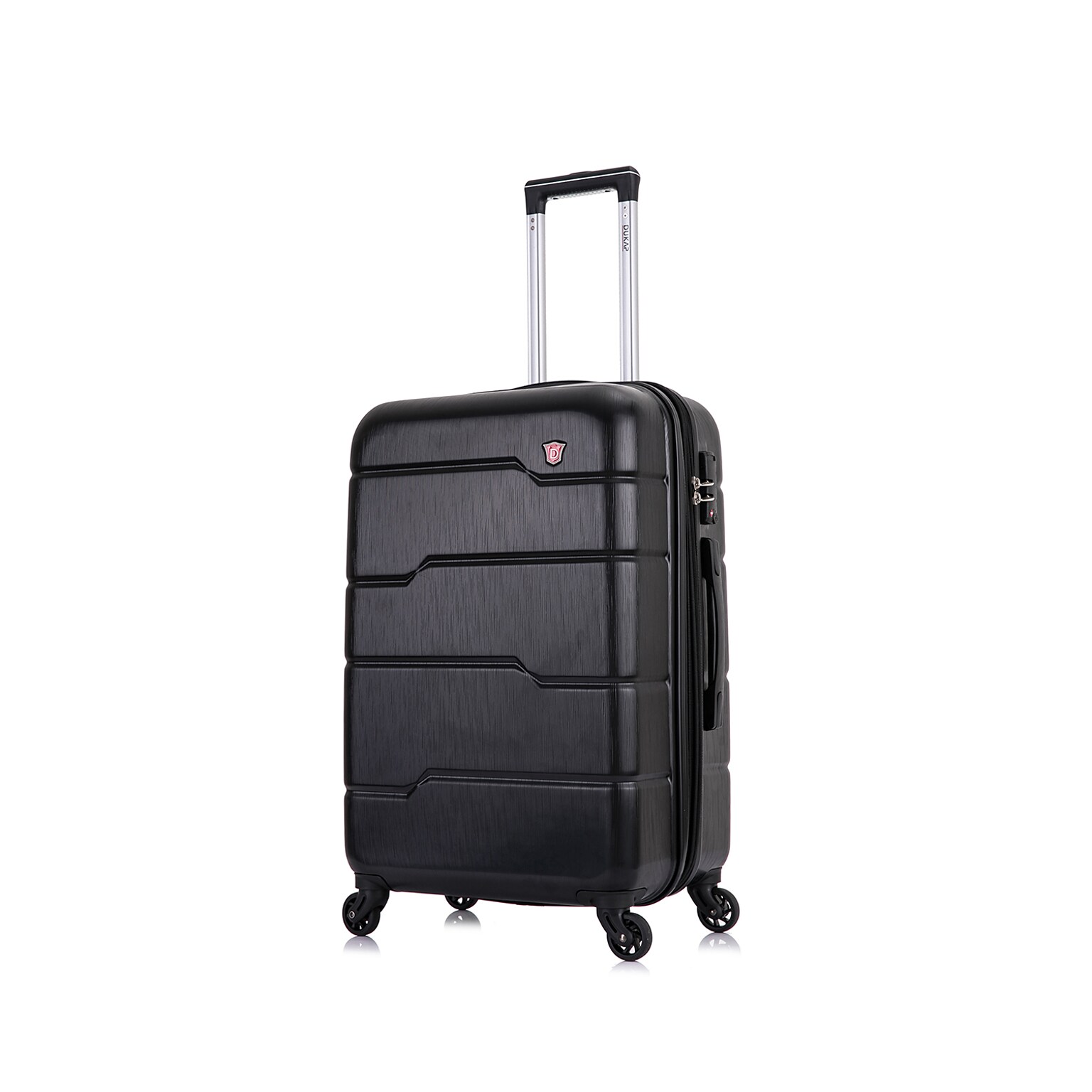 DUKAP Rodez 24 Hardside Suitcase, 4-Wheeled Spinner, TSA Checkpoint Friendly, Black (DKROD00M-BLK)