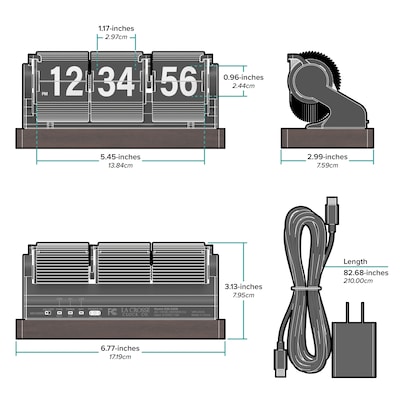 La Crosse Clock Rollins Mechanical Black Flip Analog Quartz Tabletop Clock (536-526B)