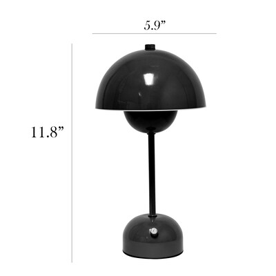 Simple Designs Mushroom Magic LED Table Lamp, Black (LD1069-BLK)
