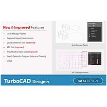 TurboCAD Designer 2D Drafting Software for Windows, 1 User [Download]