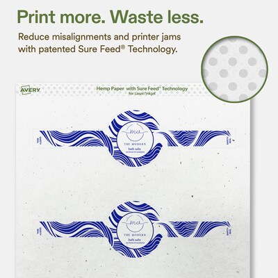 Avery Wraparound Band Laser/Inkjet Multipurpose Labels, 2-3/8" x 8", Off-White (120/Box)