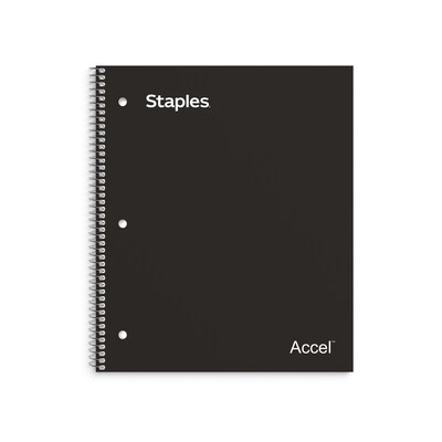 Staples Premium 1-Subject Notebook, 8.5 x 11, Graph Ruled, 100 Sheets, Black (TR58322)