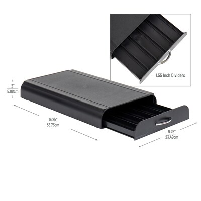 Mind Reader Plastic Nespresso Capsule Storage Drawer, 50 Pod Capacity, Black (NESTRY4PC-BLK)
