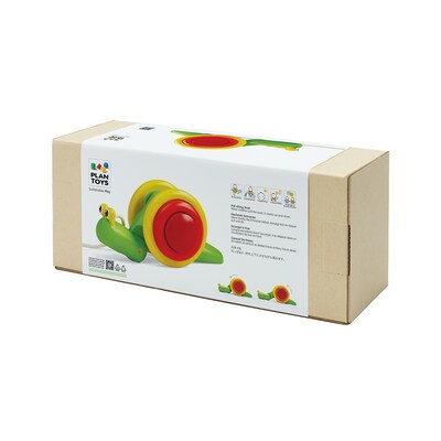 Plan Toys Wooden Pull Along Toy Snail, Green (PTS5108)
