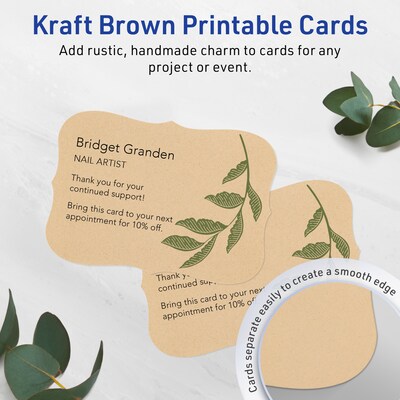 Avery Matte General Use Blank Cards, Kraft Brown, 200/Box  (95342)