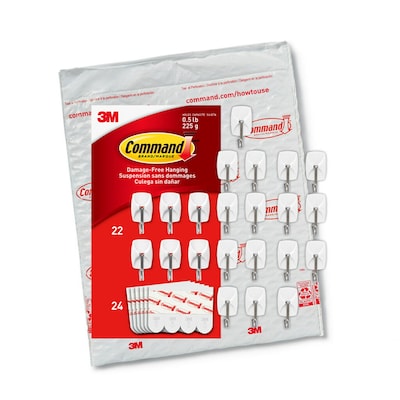 Command Clear Hooks and Strips Plastic/Metal Small 40 Hooks and 48 Strips/Pack