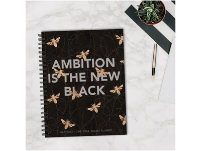 2023-2024 Willow Creek Ambition is the New Black 8.5" x 11" Academic Weekly & Monthly Planner, Multicolor (37607)
